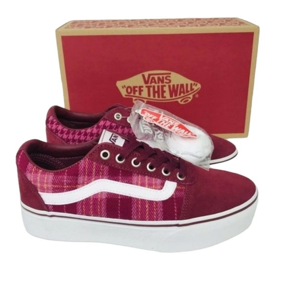 Vans Ward Platform Plaid Mix Houndstooth Sneakers - Picture 4 of 6